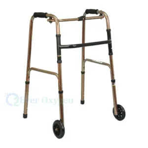 Lightweight Folding Patient Walker with Front Wheels