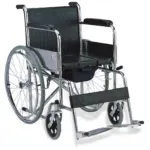 Commode Wheelchair with Slide-Out Tray | Single Seat